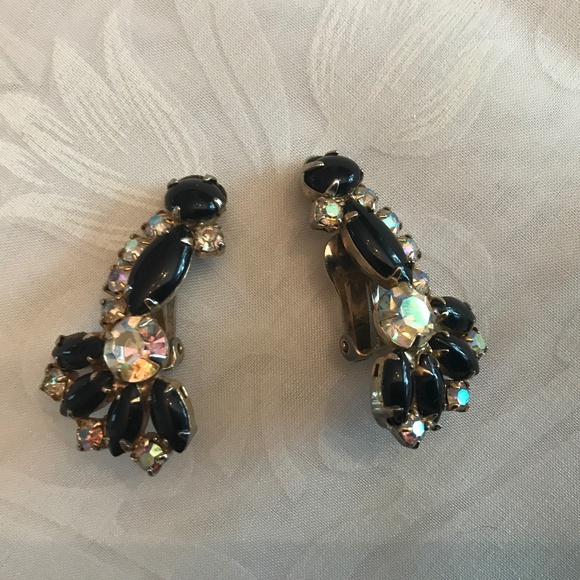Vintage Rhinestone Earrings - Picture 2 of 5
